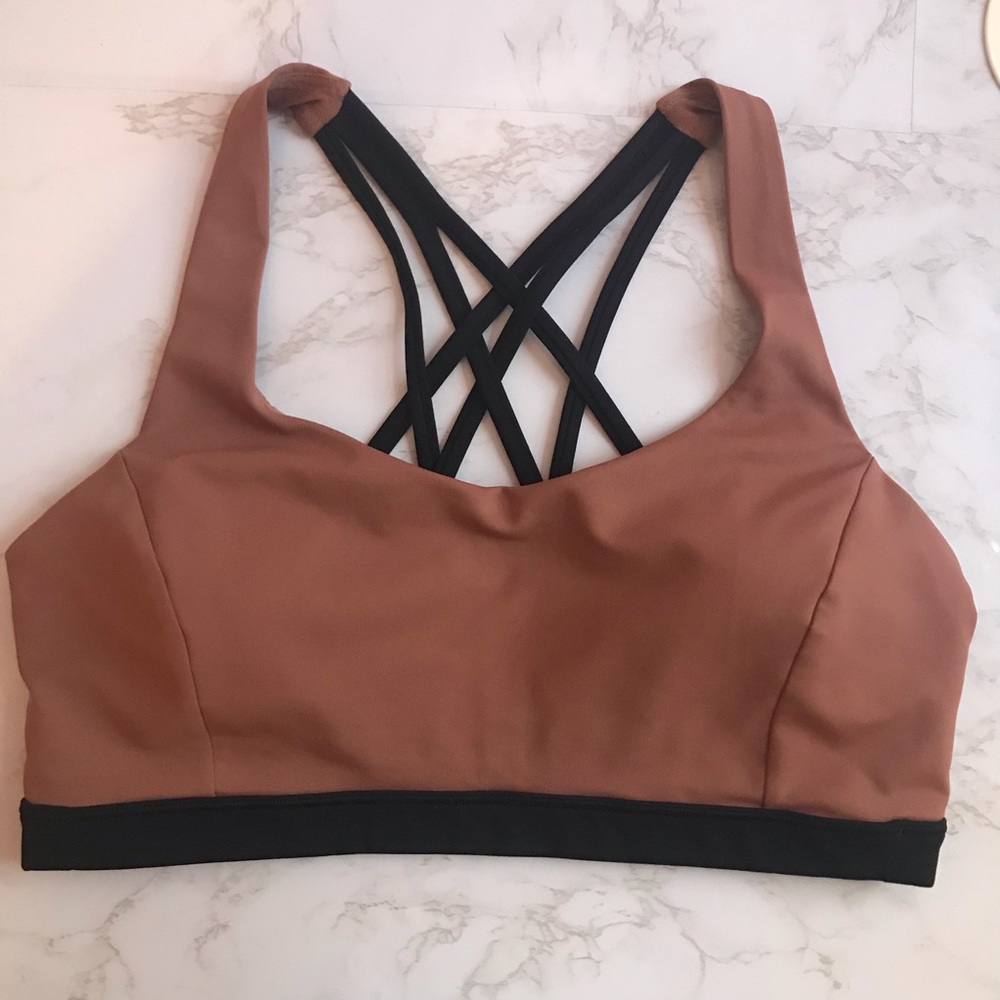 Lululemon Free to be Serene Bra Sz 10 Henna/Blk